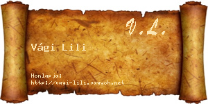 Vági Lili névjegykártya